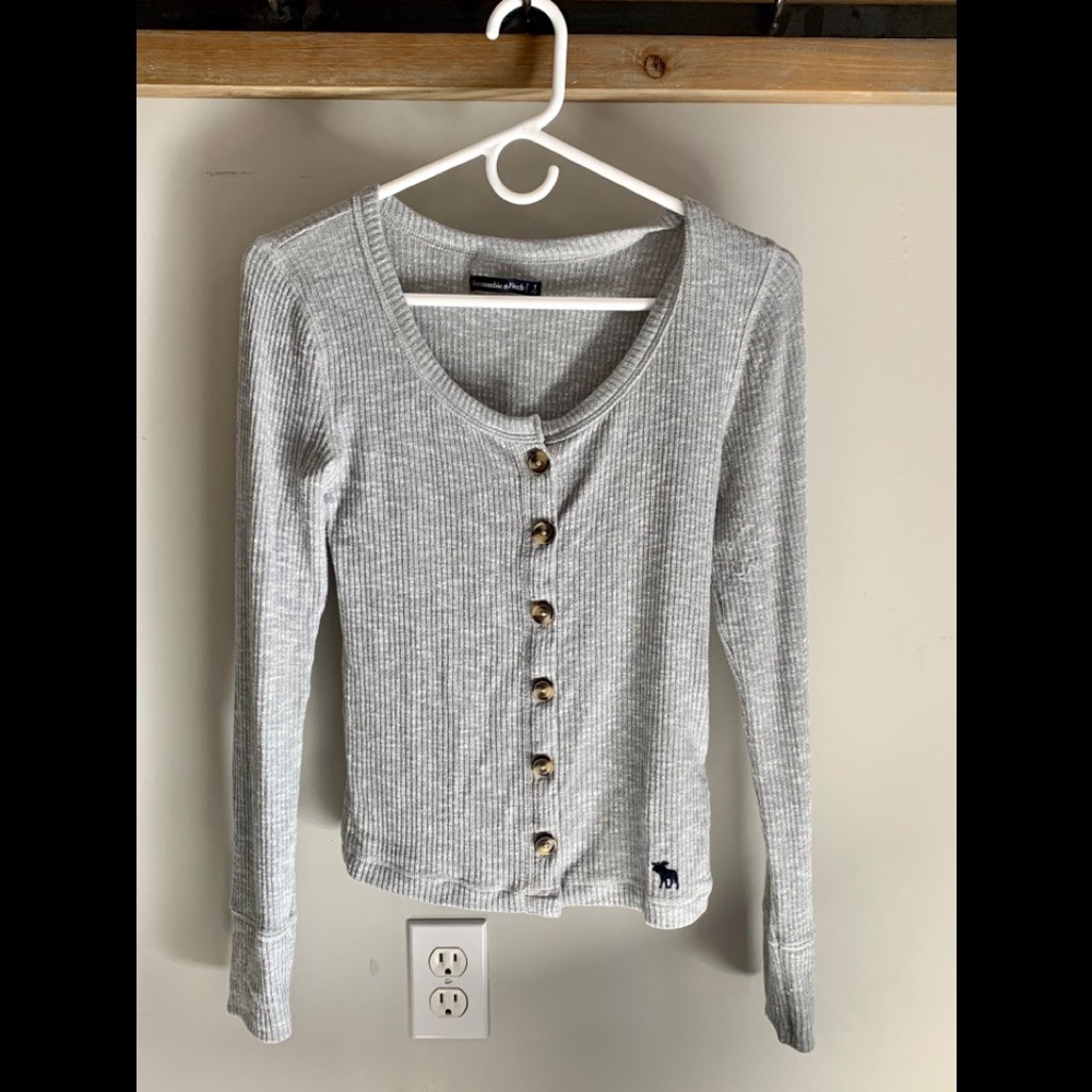 Long Sleeve Henley Button-down Shirt